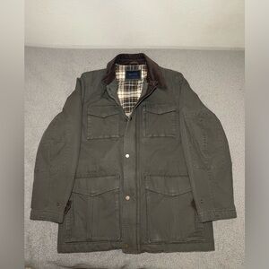 MENS TOMMY HILFIGER FIELD SPORTS HUNTING BOMBER FIELD JACKET SIZE L DISTRESSED